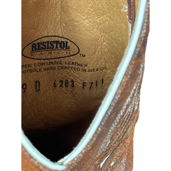 Resistol men’s brown leather western shoe boots size 9D SKU 3701 main image 15